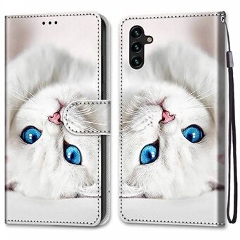 Polsband Patroonbedrukking Anti- Scratch Cross Texture Stand Wallet PU-leer + TPU-telefoonhoes voor Samsung Galaxy A13 5G / A04s 4G (164,7 x 76,7 x 9,1 mm)