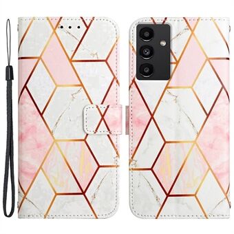 YB Pattern Printing Series-5 voor Samsung Galaxy A13 5G / A04s 4G (164,7 x 76,7 x 9,1 mm) Gedrukt Marmerpatroon PU-leer Folio Flip Stand Case Portemonneestijl Magnetische sluiting Schokbestendige hoes met riem