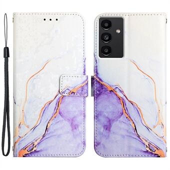 YB Pattern Printing Series-5 voor Samsung Galaxy A13 5G / A04s 4G (164,7 x 76,7 x 9,1 mm) Gedrukt Marmerpatroon PU-leer Folio Flip Stand Case Portemonneestijl Magnetische sluiting Schokbestendige hoes met riem