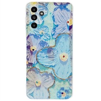 Voor Samsung Galaxy A13 5G / A04s 4G (164,7 x 76,7 x 9,1 mm) Ultraslanke anti- Scratch Epoxy Strass Decor TPU Hoesje IMD Bloemenpatroon Mobiele Telefoon Cover