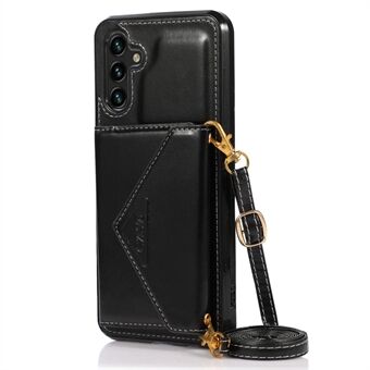 Voor Samsung Galaxy A13 5G / A04s 4G (164,7 x 76,7 x 9,1 mm) Anti-drop PU-leer gecoat TPU-telefoonhoesje met kaarthouderstandaard en schouderriem