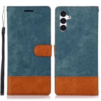 Voor Samsung Galaxy A13 5G Skin-touch Feeling Color Splicing Leather Case Stand Wallet Beschermende telefoonhoes