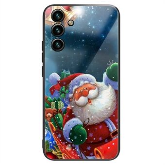 Voor Samsung Galaxy A13 5G Mooie kerstpatroonbedrukking Beschermhoes TPU + gehard glas Drop-proof achterkant van de behuizing