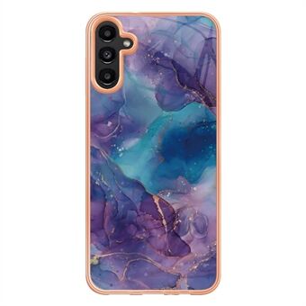 Voor Samsung Galaxy A13 5G / M13 5G / A04 4G (164,4 x 76,3 x 9,1 mm) YB IMD Series-16 Marble Case Style E IMD Electroplating Frame 2.0mm TPU Shockproof Flexible Phone Cover