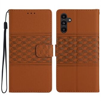 PU lederen skin-touch gevoel hoes voor Samsung Galaxy A13 5G portemonnee retro bedrukt patroon Stand telefoonhoes met riem