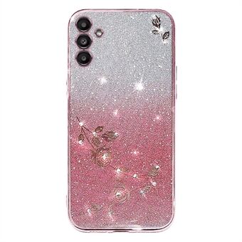 Telefoonhoes voor Samsung Galaxy A13 5G, Gradiënt Glitter Poeder Strass Bloem Beschermhoes