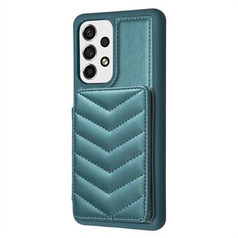 BF26 Voor Samsung Galaxy A13 5G / 4G Magnetische Drukknoop Telefoon Case Kickstand TPU + PU Lederen Telefoon Shell met Kaarthouder