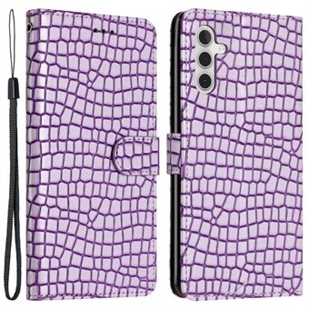 Stand Shell voor Samsung Galaxy A13 5G, anti-botsing telefoon lederen portemonnee hoes krokodil textuur hoesje met riem