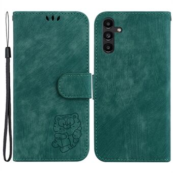 Voor Samsung Galaxy A13 5G Leuke tijger bedrukt PU lederen cover portemonnee Stand telefoonhoesje