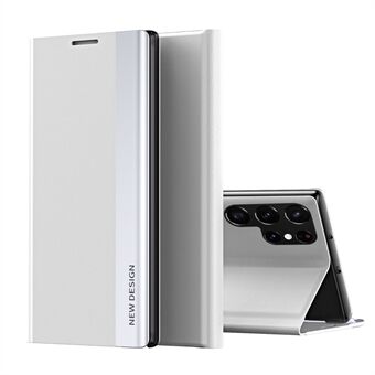 Lichtslanke anti-drop PU lederen telefoonhoes met Stand voor Samsung Galaxy S22 Ultra 5G