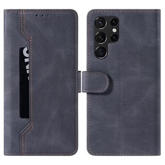 Stand Wallet Folio Flip Stitching Beschermende lederen telefoonhoes Shell voor Samsung Galaxy S22 Ultra 5G