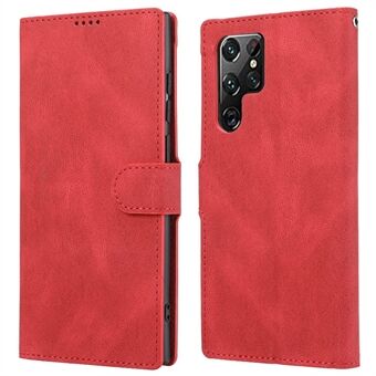 Klassieke Stijl PU Leren Magnetische Flip Folio Hoes Wallet Stand Valbescherming Cover voor Samsung Galaxy S22 Ultra 5G