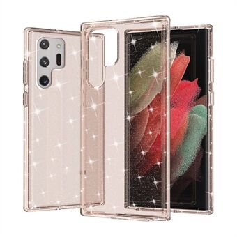 Glinsterende TPU + PC-telefoonhoes Transparant ontwerp 3,0 mm verdikte schokbestendige hybride telefoonbeschermer voor Samsung Galaxy S22 Ultra 5G