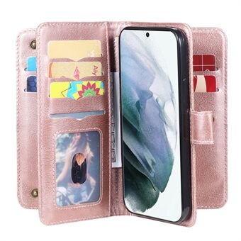 KT multifunctionele serie-1 10 kaartsleuven ontwerp opvouwbare Stand lederen telefoonhoes portemonnee shell voor Samsung Galaxy S22 Ultra 5G