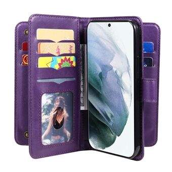 KT multifunctionele serie-1 10 kaartsleuven ontwerp opvouwbare Stand lederen telefoonhoes portemonnee shell voor Samsung Galaxy S22 Ultra 5G