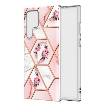 IML IMD Galvaniseren Soft Touch Marmeren Patroon TPU Schokbestendig Telefoonhoesje voor Samsung Galaxy S22 Ultra 5G