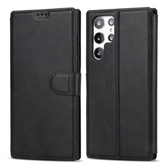 Retro mat PU-lederen hoesje Portemonnee Flip Stand TPU Schokbestendige hoes met RFID-blokkering voor Samsung Galaxy S22 Ultra 5G