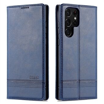 AZNS Magnetische Auto-geabsorbeerde PU Leather Cover Stand Wallet Folio Flip Telefoonhoesje voor Samsung Galaxy S22 Ultra 5G