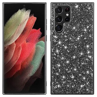 Voor Samsung Galaxy S22 Ultra 5G Bling Sparkly Glitter Telefoonhoesje Galvaniserend TPU Frame + Harde PC Achterkant Anti- Scratch Beschermende Telefoonhoes