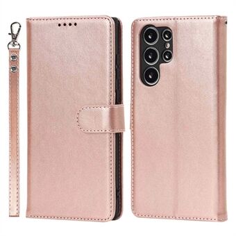 Voor Samsung Galaxy S22 Ultra 5G Portemonnee hoesje R61 Textuur Gekapte naad PU-leer Anti-val Stand Magnetische telefoonhoes met polsband