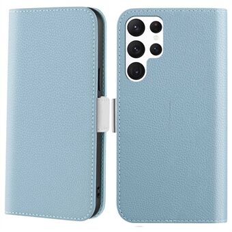 Voor Samsung Galaxy S22 Ultra 5G Snoep Kleur Litchi Textuur PU Lederen Case Portemonnee Stand Beschermende Telefoon Cover