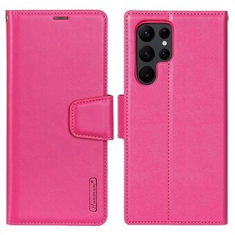 HANMAN Mill Series Anti-drop telefoonhoesje voor Samsung Galaxy S22 Ultra 5G Beschermende folio flip cover PU leer zacht TPU portemonnee telefoonhoesje