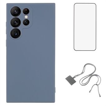 WANLONFENG RB1-serie voor Samsung Galaxy S22 Ultra 5G hoesjes, TPU telefoonhoesje met schermbeschermer en koord.