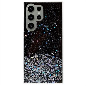 Voor de Samsung Galaxy S22 Ultra 5G achterkant, Starry Sparkle epoxy telefoonhoes zachte TPU beschermende schaal