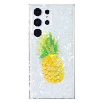 Voor Samsung Galaxy S22 Ultra 5G Marmer Bloem Telefoonhoesje Shell Patroon TPU IMD Cover