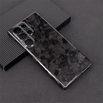 Voor Samsung Galaxy S22 Ultra 5G mobiele telefoonhoesjes smeedpatroon aramid vezel cover - Zwart