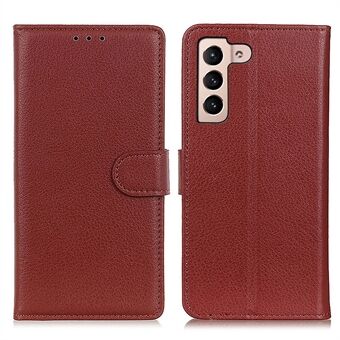 Litchi Texture PU lederen portemonnee hoesje Folio Flip beschermhoes met horizontale Stand voor Samsung Galaxy S22 5G