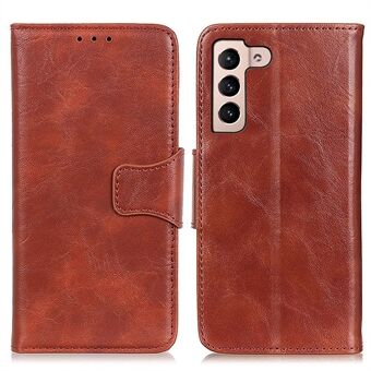 Goed beschermde Crazy Horse-textuur Anti-Drop Dubbelzijdige magnetische sluiting Split lederen hoes met portemonnee en Stand voor Samsung Galaxy S22 5G