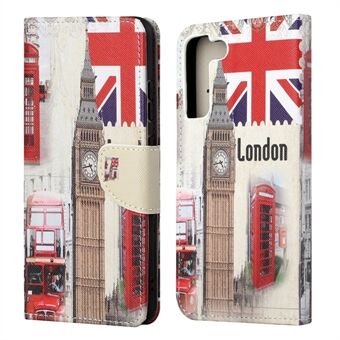 Cross Texture Patroon Afdrukken PU Lederen Portemonnee Stand Flip Schokbestendige Cover voor Samsung Galaxy S22 5G