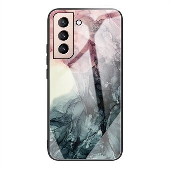 Marmeren patroon gehard glas + TPU 360 graden bescherming Anti-val telefoonhoesje voor Samsung Galaxy S22 5G