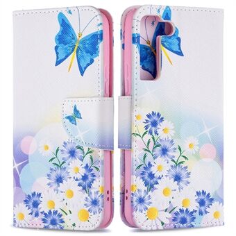 Stijlvolle PU lederen portemonnee met patroonprint, standaard magnetische Stand , flip cover voor Samsung Galaxy S22 5G