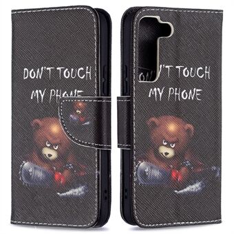 Stijlvolle PU lederen portemonnee met patroonprint, standaard magnetische Stand , flip cover voor Samsung Galaxy S22 5G