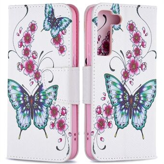 Patroonbedrukking PU lederen flip case Stand magnetische sluiting beschermende portemonnee telefoonhoes voor Samsung Galaxy S22 5G