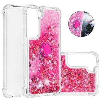 Drijfzand glitter Shiny strass Ring standaard TPU telefoonhoesje voor Samsung Galaxy S22 5G