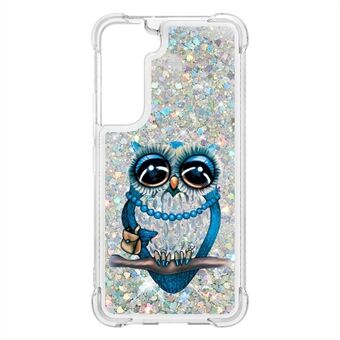 Glitter Drijfzand Doorzichtig TPU-patroon Afdrukken Beschermend telefoonhoesje voor Samsung Galaxy S22 5G