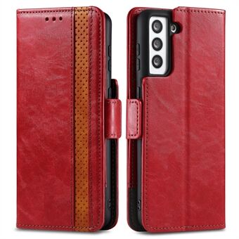 CASENEO 002-serie Zakelijke stijl Splicing PU lederen flip cover Goed beschermd Valbestendig telefoonhoesje met Stand portemonnee voor Samsung Galaxy S22 5G