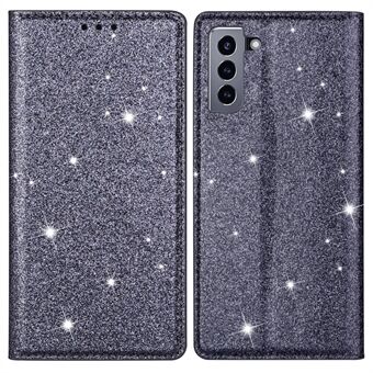 Ultradunne glitter pailletten PU-leer magnetisch automatisch geabsorbeerd telefoonhoesje Stand cover met kaartsleuf voor Samsung Galaxy S22 5G