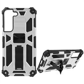 Autohouder Kickstand Dual Layer Schokabsorptie PC + TPU Armor Beschermende telefoonhoes voor Samsung Galaxy S22 5G 5G