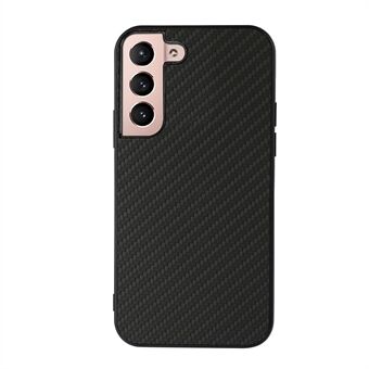 Koolstofvezeltextuur Valbestendig PU-leer gecoat PC + TPU Telefoonhoesje Shell voor Samsung Galaxy S22 5G