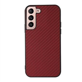 Koolstofvezeltextuur Valbestendig PU-leer gecoat PC + TPU Telefoonhoesje Shell voor Samsung Galaxy S22 5G