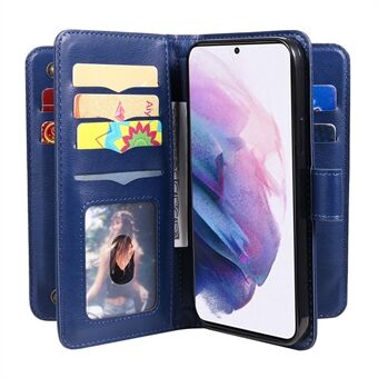 Voor Samsung Galaxy S22 5G KT Multifunctionele Serie-1 10 Kaartsleuven Ontwerp Lederen Telefoon Cover Horizontale Stand portemonnee Shell