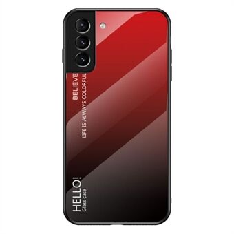 Kleurverloop van gehard glas Schokbestendig hybride telefoonhoesje voor Samsung Galaxy S22 5G