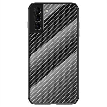 Koolstofvezeltextuur Dun licht gehard glas Terug Anti- Scratch PC + TPU Case Beschermhoes voor Samsung Galaxy S22 5G