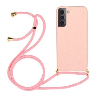 Drop Proof TPU + Biologische AfBreekbare Tarwe Stro Eco-Vriendelijke Slanke Beschermhoes met Strap voor Samsung Galaxy S22 5G