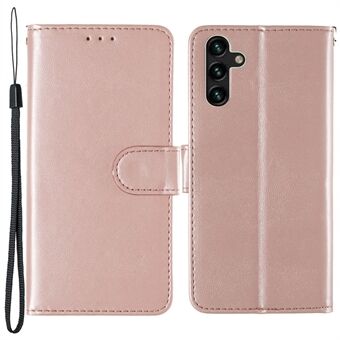 Effen kleur magnetische sluiting Flip lederen beschermende portemonnee shell case met opvouwbare Stand voor Samsung Galaxy S22 5G