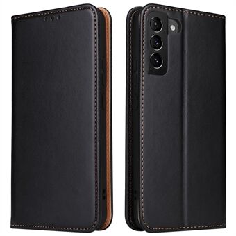 FIERRE SHANN Voor Samsung Galaxy S22 5G PU Leer + TPU Telefoon Case Folio Flip Stand Portemonnee Mobiele Telefoon Cover